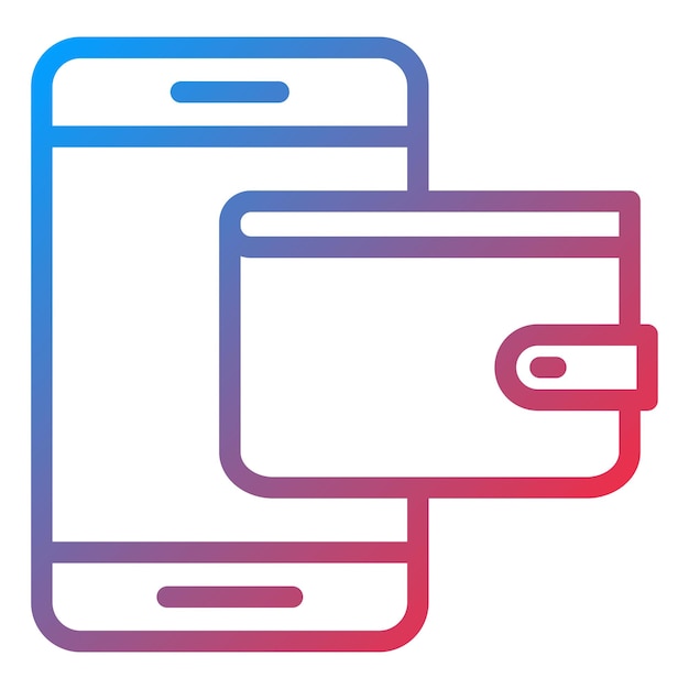 Estilo de icono de billetera digital de diseño vectorial