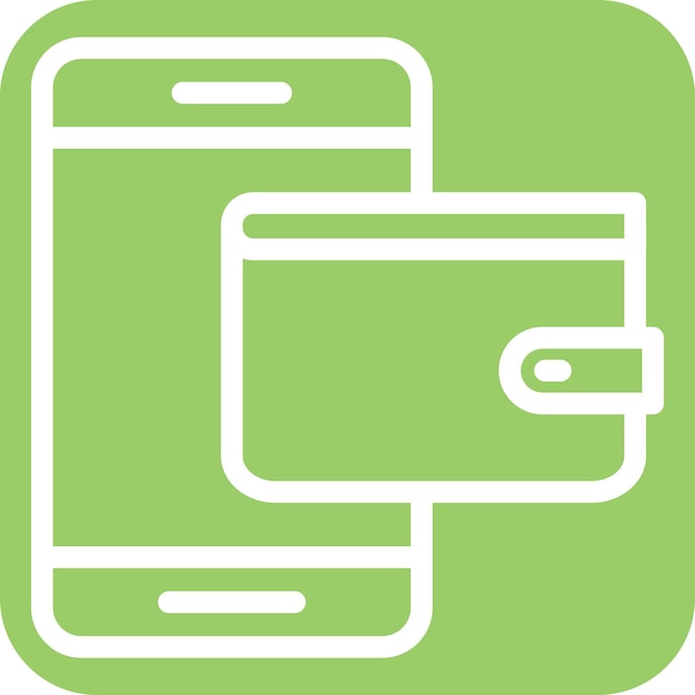 Estilo de icono de billetera digital de diseño vectorial