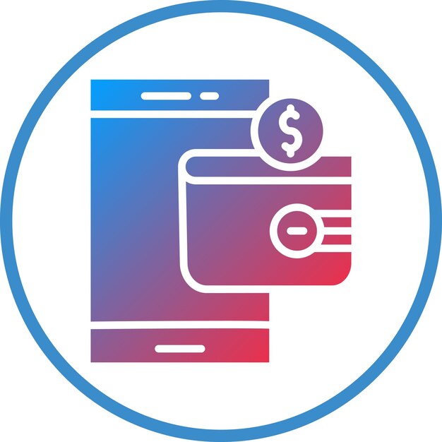 Estilo de icono de billetera digital de diseño vectorial