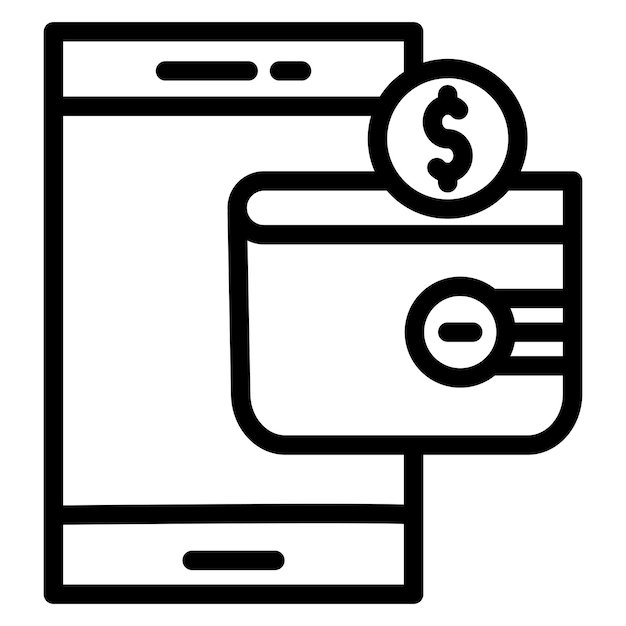 Estilo de icono de billetera digital de diseño vectorial