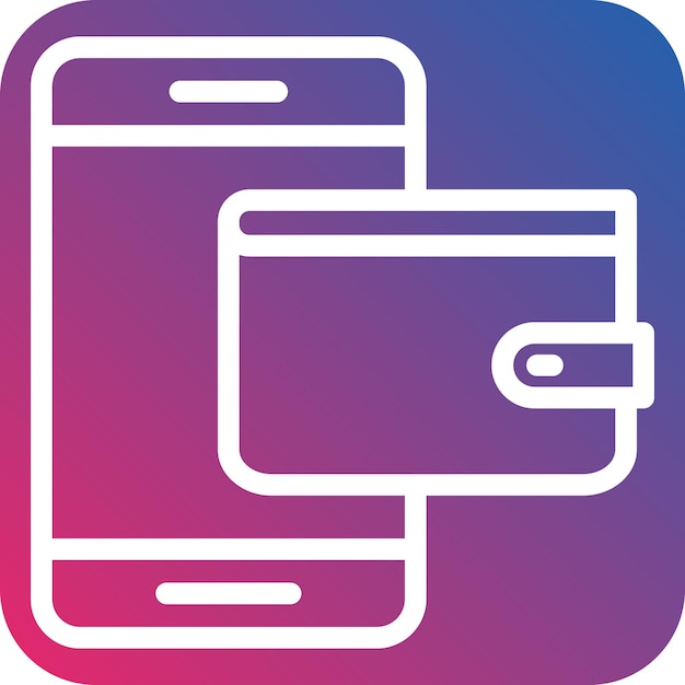 Estilo de icono de billetera digital de diseño vectorial