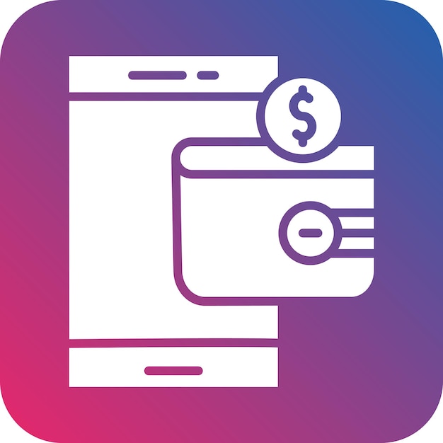 Estilo de icono de billetera digital de diseño vectorial