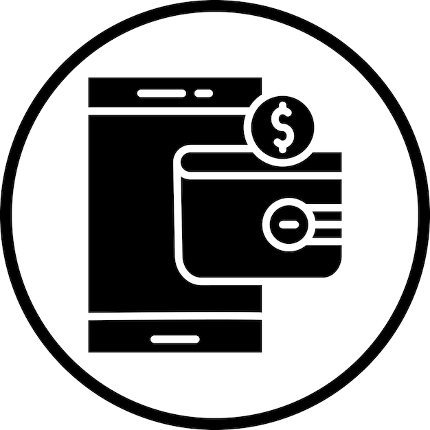 Estilo de icono de billetera digital de diseño vectorial