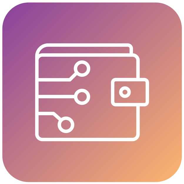 Estilo de icono de billetera digital de diseño vectorial