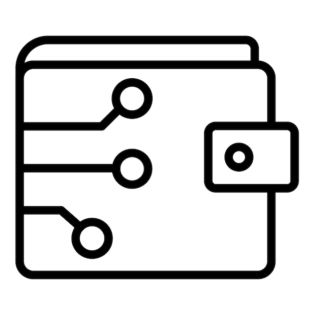 Estilo de icono de billetera digital de diseño vectorial