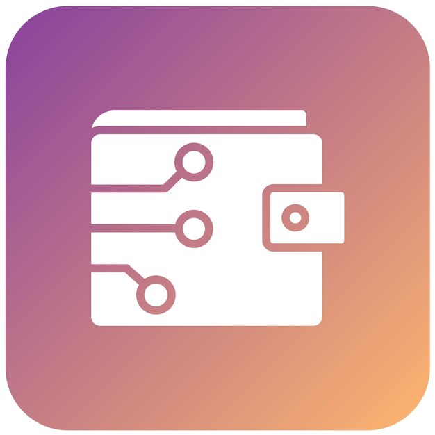 Estilo de icono de billetera digital de diseño vectorial