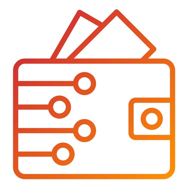 Estilo de icono de billetera digital de diseño vectorial