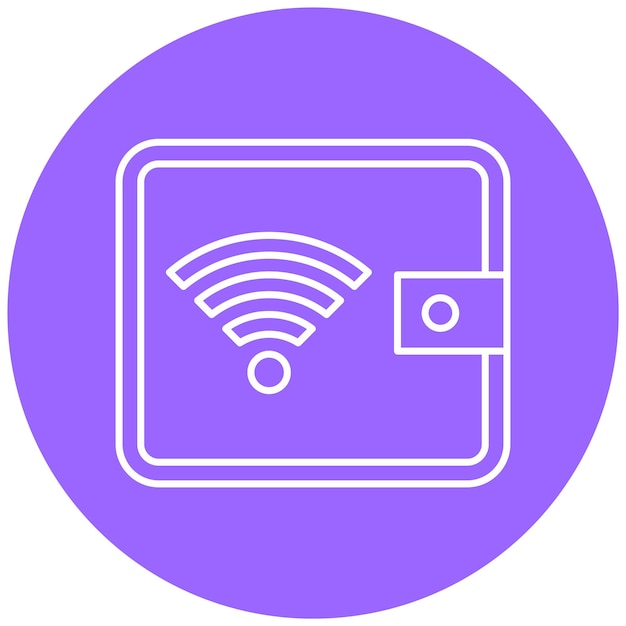 Estilo de icono de billetera digital de diseño vectorial