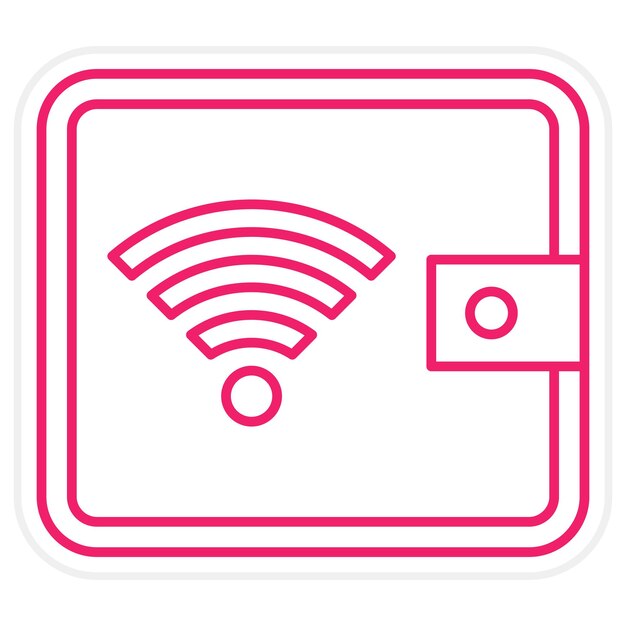 Estilo de icono de billetera digital de diseño vectorial