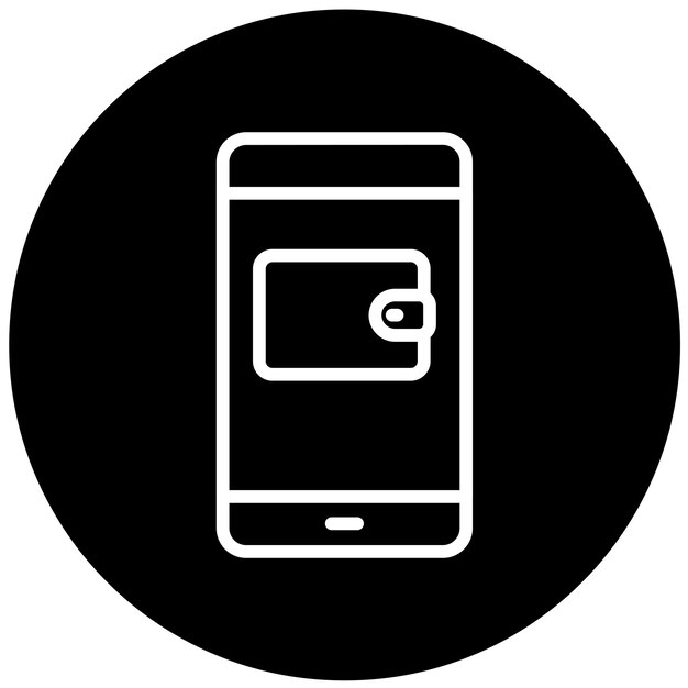 Estilo de icono de billetera digital de diseño vectorial