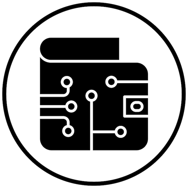 Estilo de icono de billetera digital de diseño vectorial