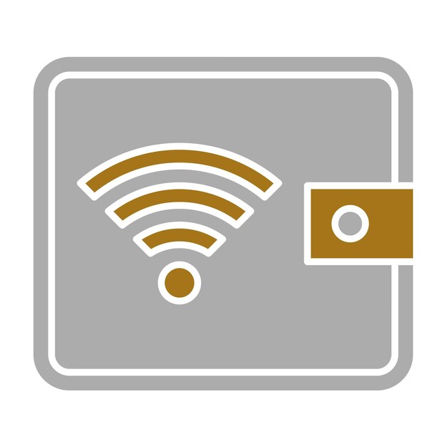 Estilo de icono de billetera digital de diseño vectorial