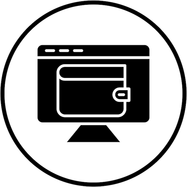 Estilo de icono de billetera digital de diseño vectorial