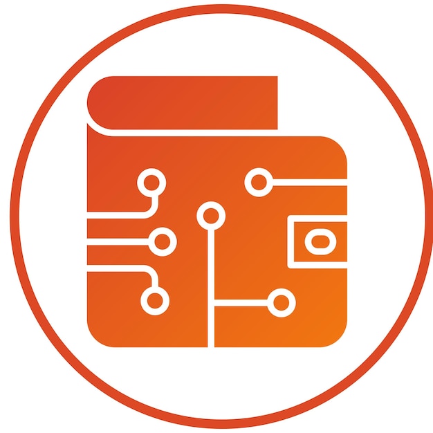 Estilo de icono de billetera digital de diseño vectorial