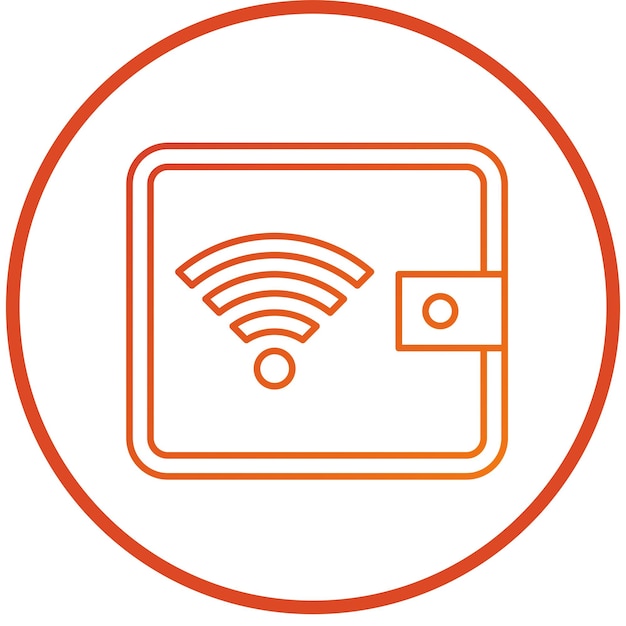 Estilo de icono de billetera digital de diseño vectorial
