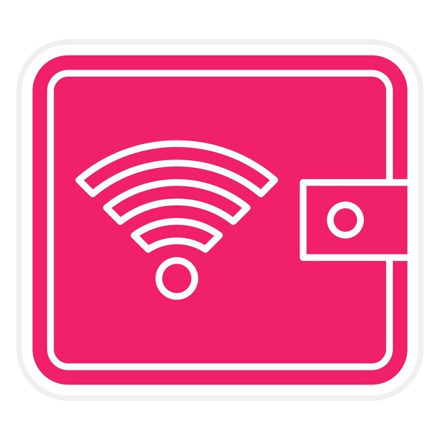 Estilo de icono de billetera digital de diseño vectorial