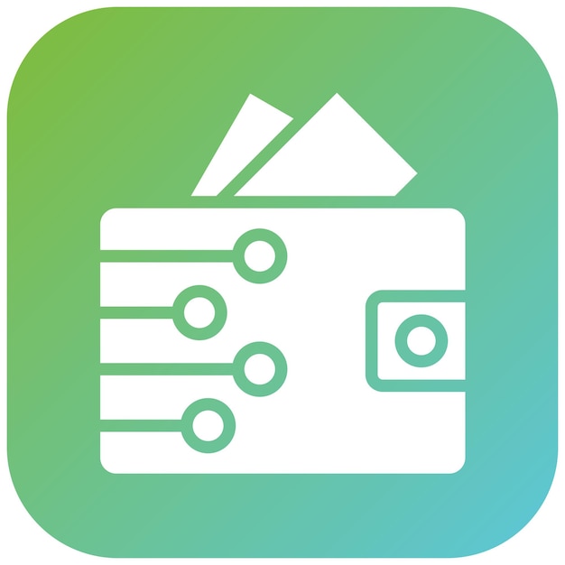 Estilo de icono de billetera digital de diseño vectorial