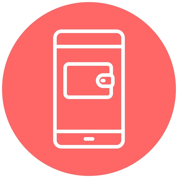 Estilo de icono de billetera digital de diseño vectorial