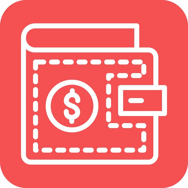 Estilo del icono de la billetera de diseño vectorial