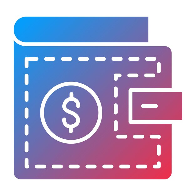 Estilo del icono de la billetera de diseño vectorial