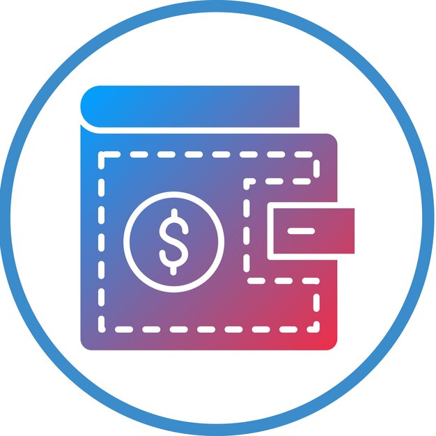 Estilo del icono de la billetera de diseño vectorial