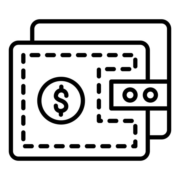 Estilo del icono de la billetera de diseño vectorial
