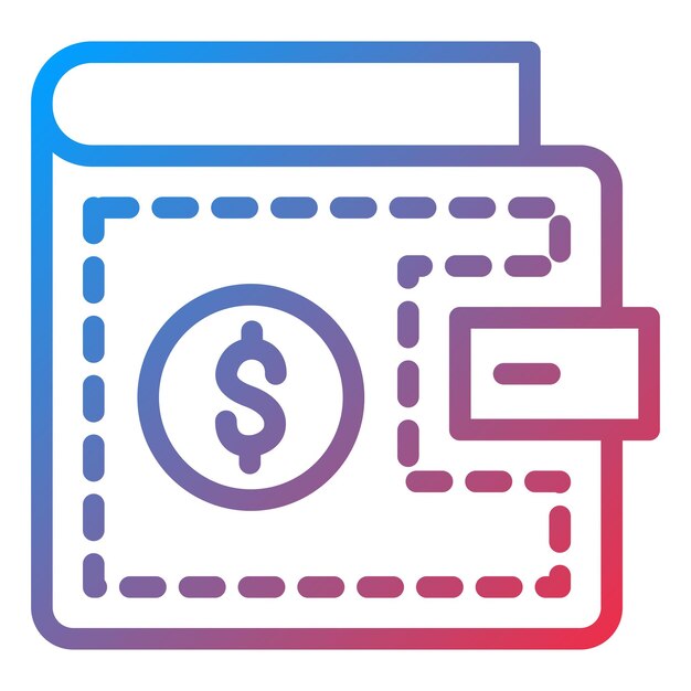 Estilo del icono de la billetera de diseño vectorial