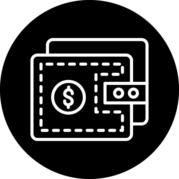 Estilo del icono de la billetera de diseño vectorial