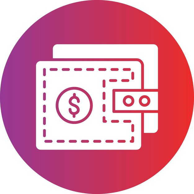 Estilo del icono de la billetera de diseño vectorial