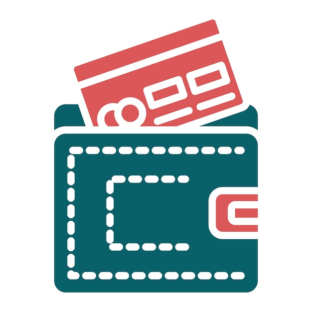 Estilo del icono de la billetera de diseño vectorial
