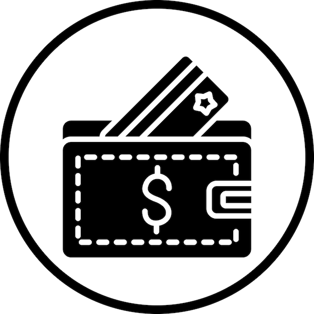 Estilo del icono de la billetera de diseño vectorial