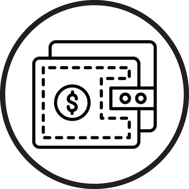 Estilo del icono de la billetera de diseño vectorial