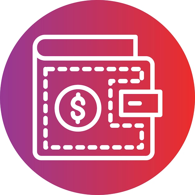 Estilo del icono de la billetera de diseño vectorial