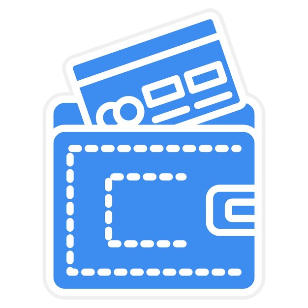 Estilo del icono de la billetera de diseño vectorial