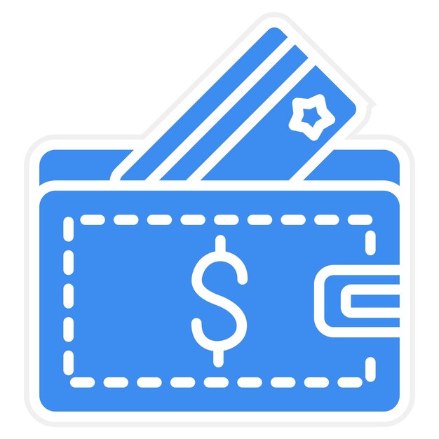 Estilo del icono de la billetera de diseño vectorial