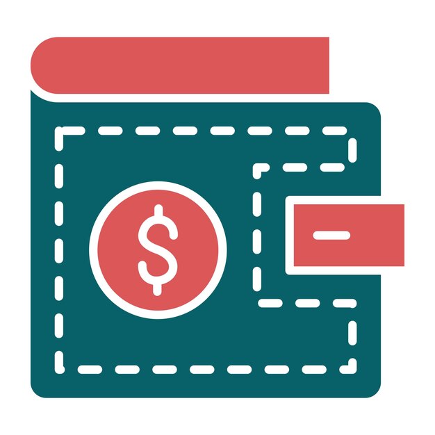 Estilo del icono de la billetera de diseño vectorial