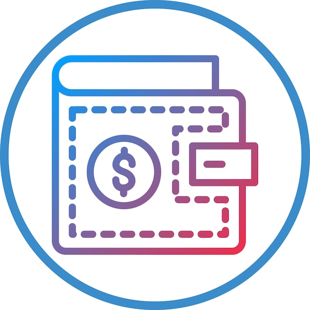 Estilo del icono de la billetera de diseño vectorial