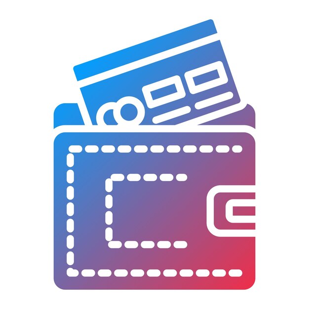 Estilo del icono de la billetera de diseño vectorial