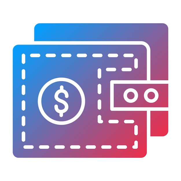 Estilo del icono de la billetera de diseño vectorial