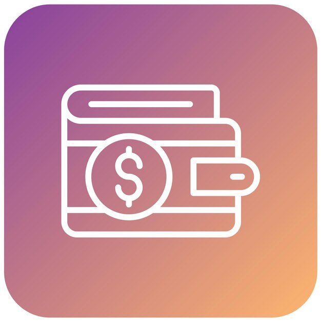 Estilo del icono de la billetera de diseño vectorial