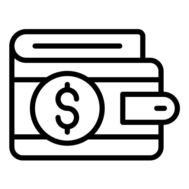 Estilo del icono de la billetera de diseño vectorial