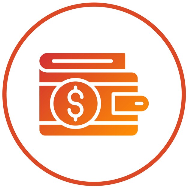 Estilo del icono de la billetera de diseño vectorial