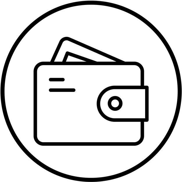 Estilo del icono de la billetera de diseño vectorial