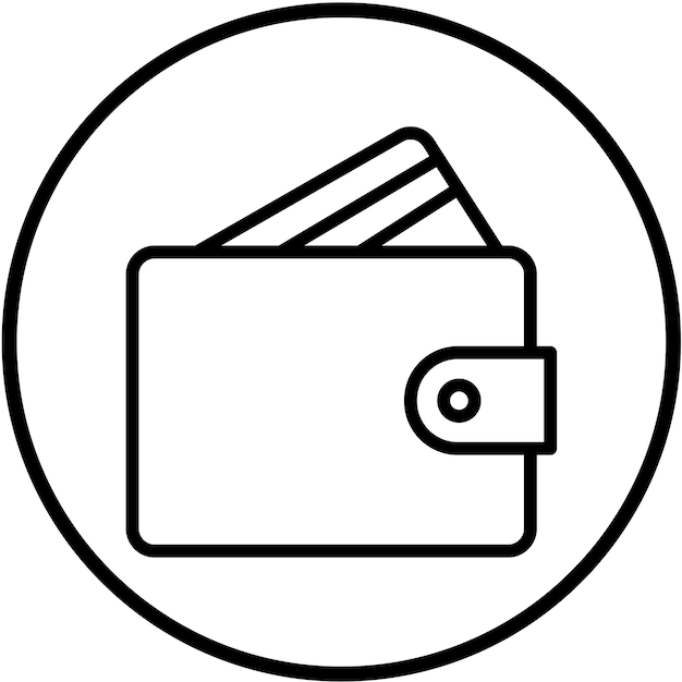 Estilo del icono de la billetera de diseño vectorial