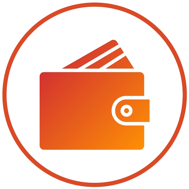 Estilo del icono de la billetera de diseño vectorial