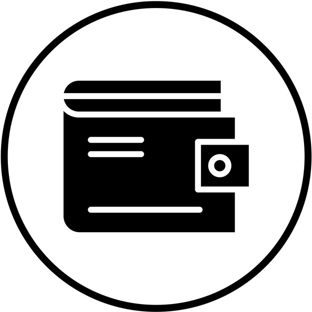 Estilo del icono de la billetera de diseño vectorial