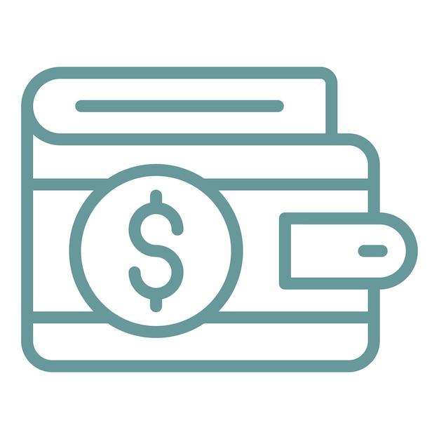 Estilo del icono de la billetera de diseño vectorial