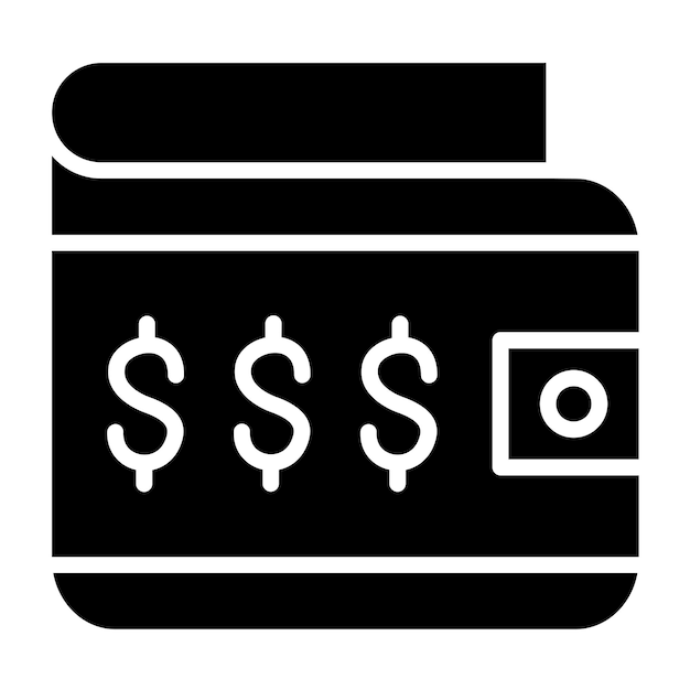 Estilo del icono de la billetera de diseño vectorial