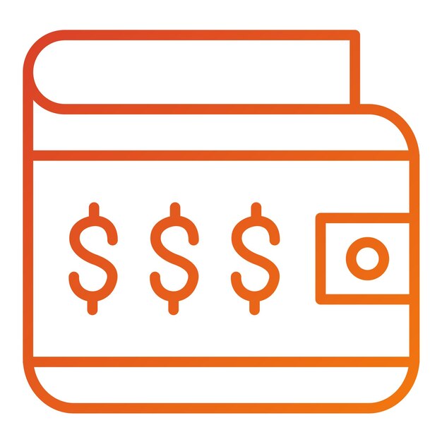 Estilo del icono de la billetera de diseño vectorial
