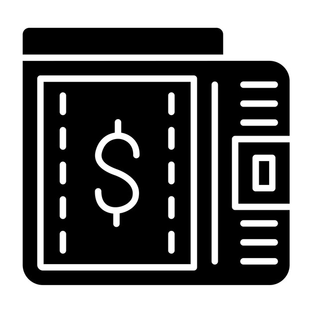 Estilo del icono de la billetera de diseño vectorial